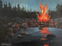 Feuer am See, 18x24cm.jpg