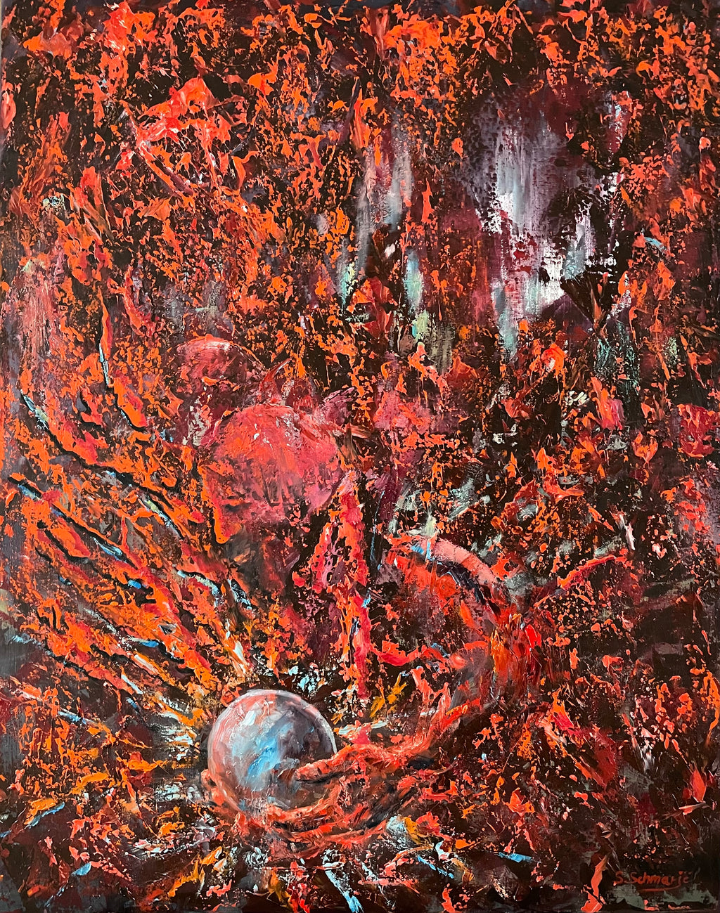 Schöpferischer Akt, Ölgemälde auf Leinwand, 100x80cm