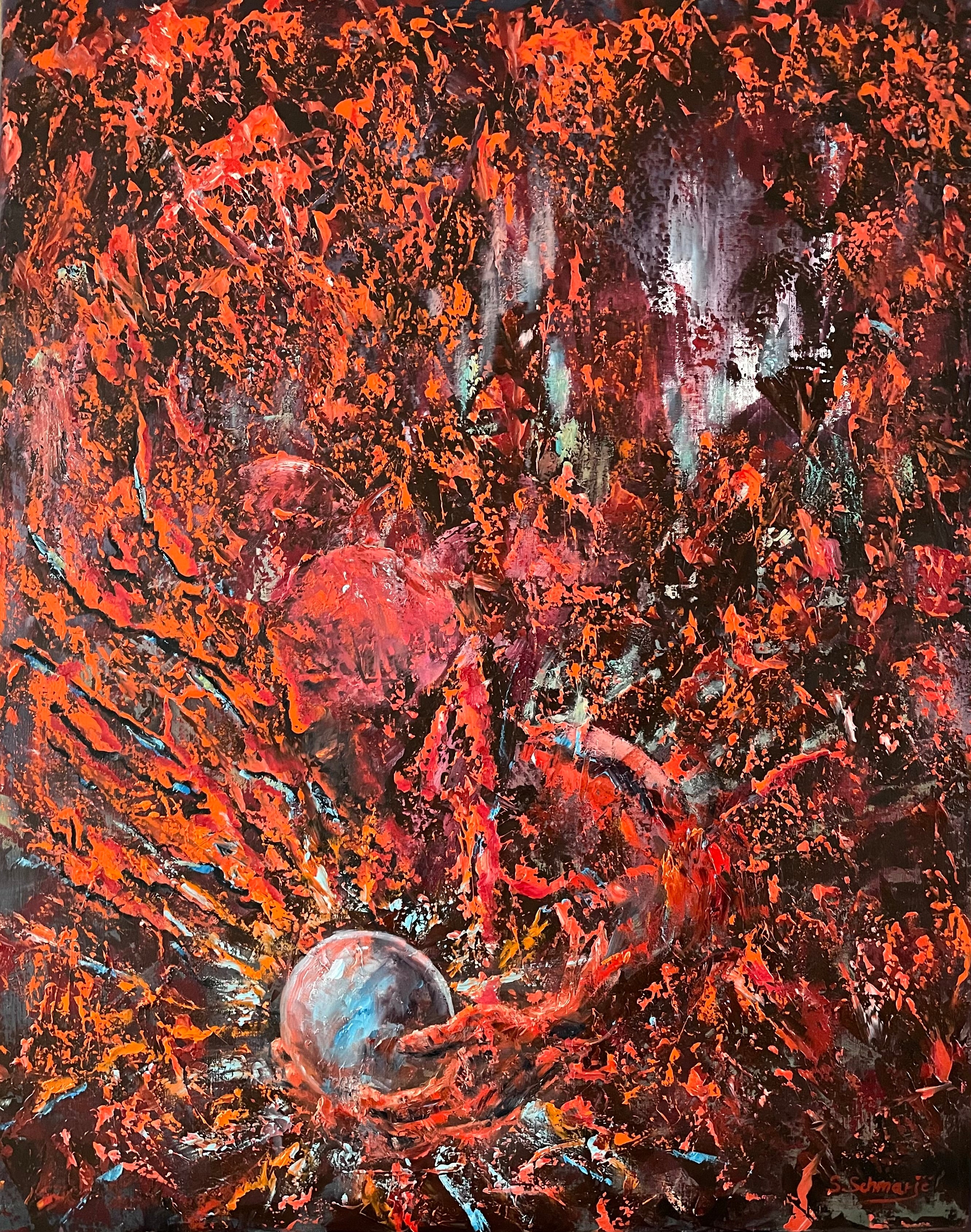 Schöpferischer Akt, Ölgemälde auf Leinwand, 100x80cm