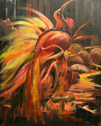 Vogel abstrakt, Ölgemälde auf Leinwand, 100x80cm