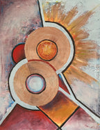 Formen metallisch, Gemälde auf Leinwand, 90x70cm