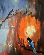 Die Elster, Ölgemälde auf Leinwand, 100x80cm