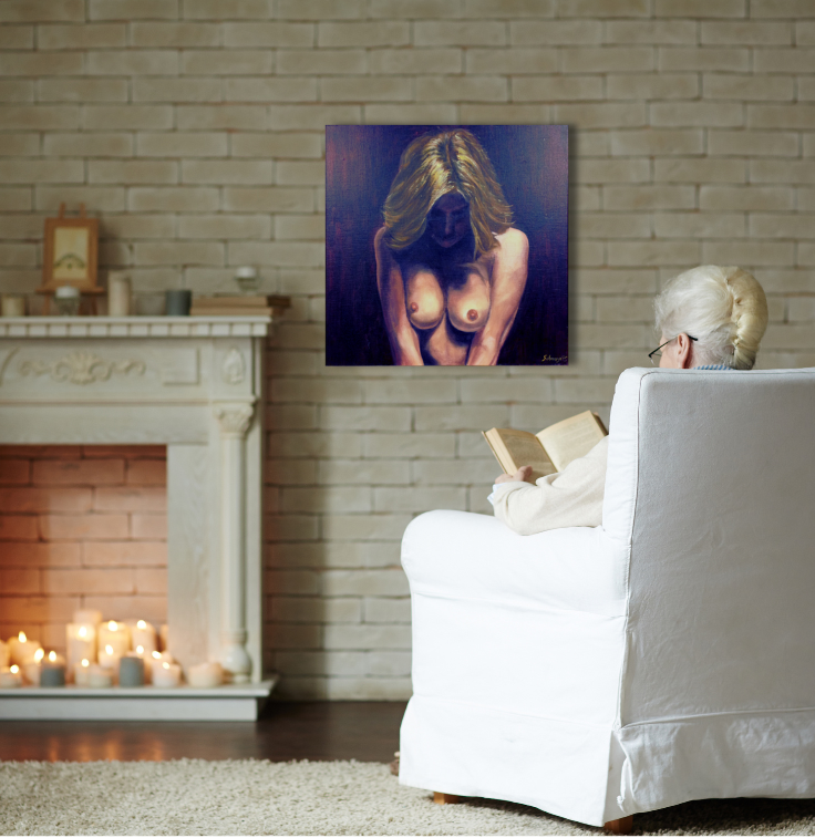 "Akt 4" Ölgemälde auf Leinwand, 50 x 50 cm