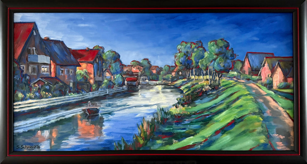 Altes Land, Ölbild auf Leinwand, 40x80cm