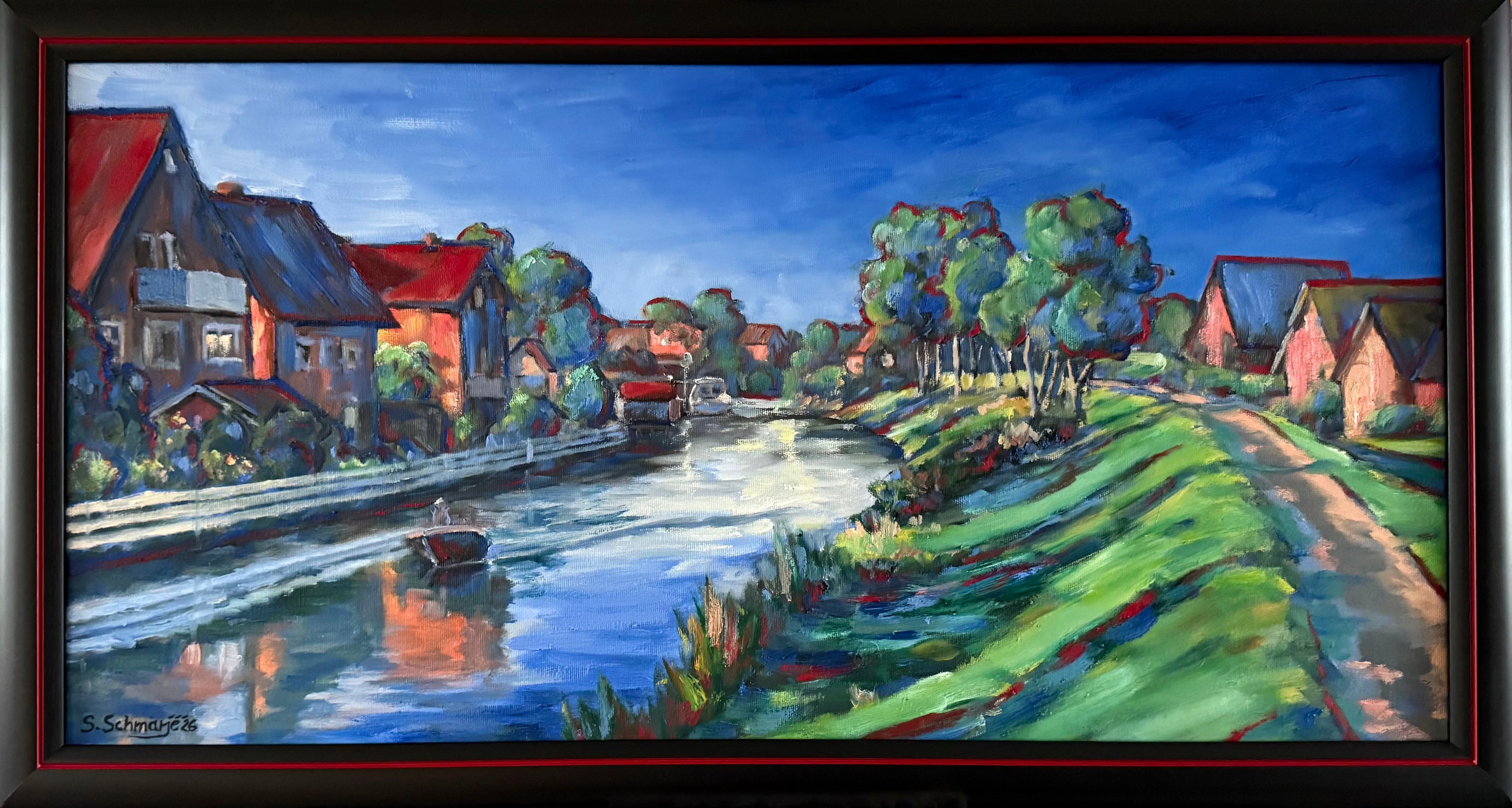 Altes Land, Ölbild auf Leinwand, 40x80cm