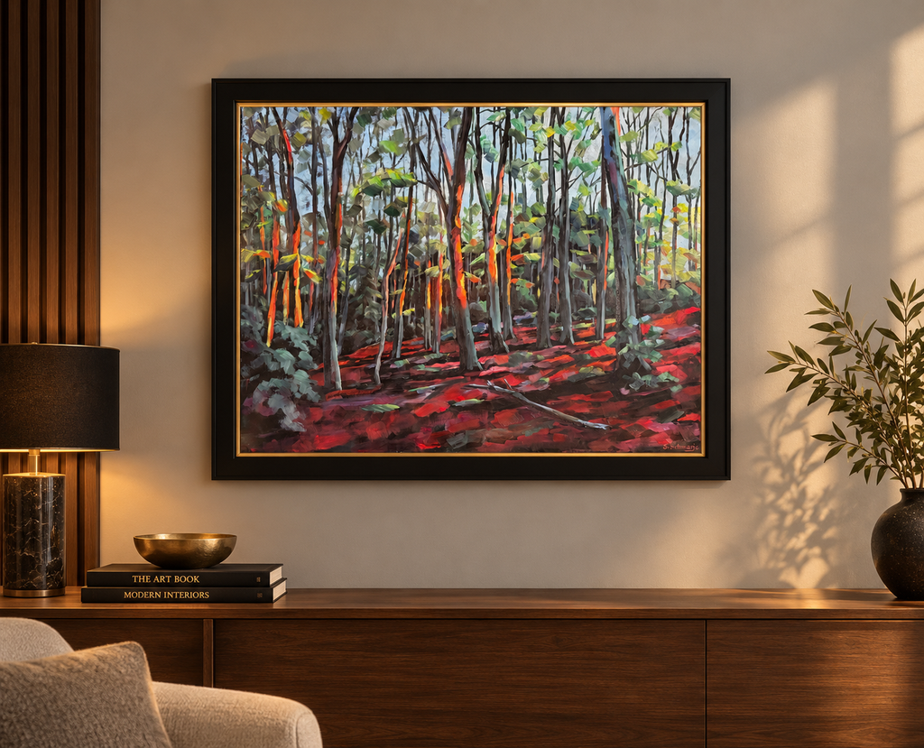 Am Waldrand, Ölbild auf Leinwand, 90x110cm