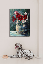 Amaryllis in Vase, Ölgemälde 70 x 50 cm