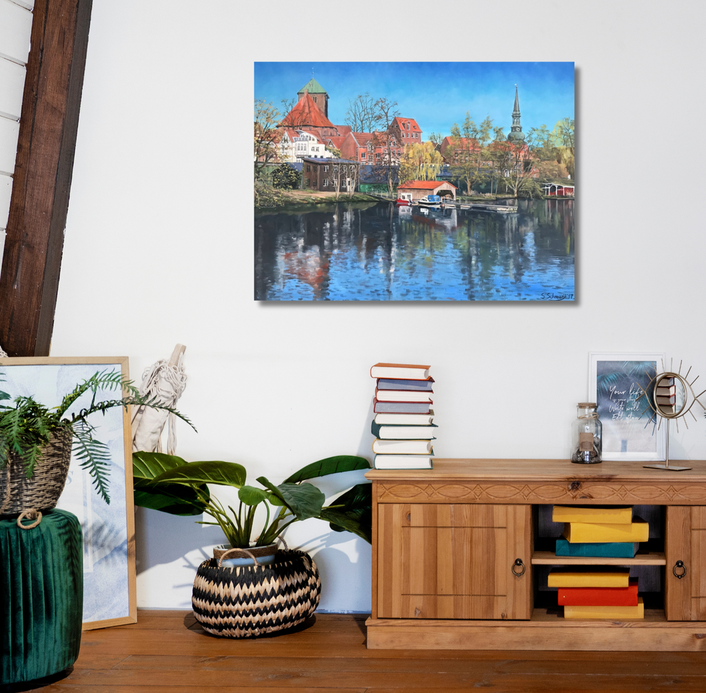 Bootsanleger Stade, 60 x 80 cm Öl auf Leinwand