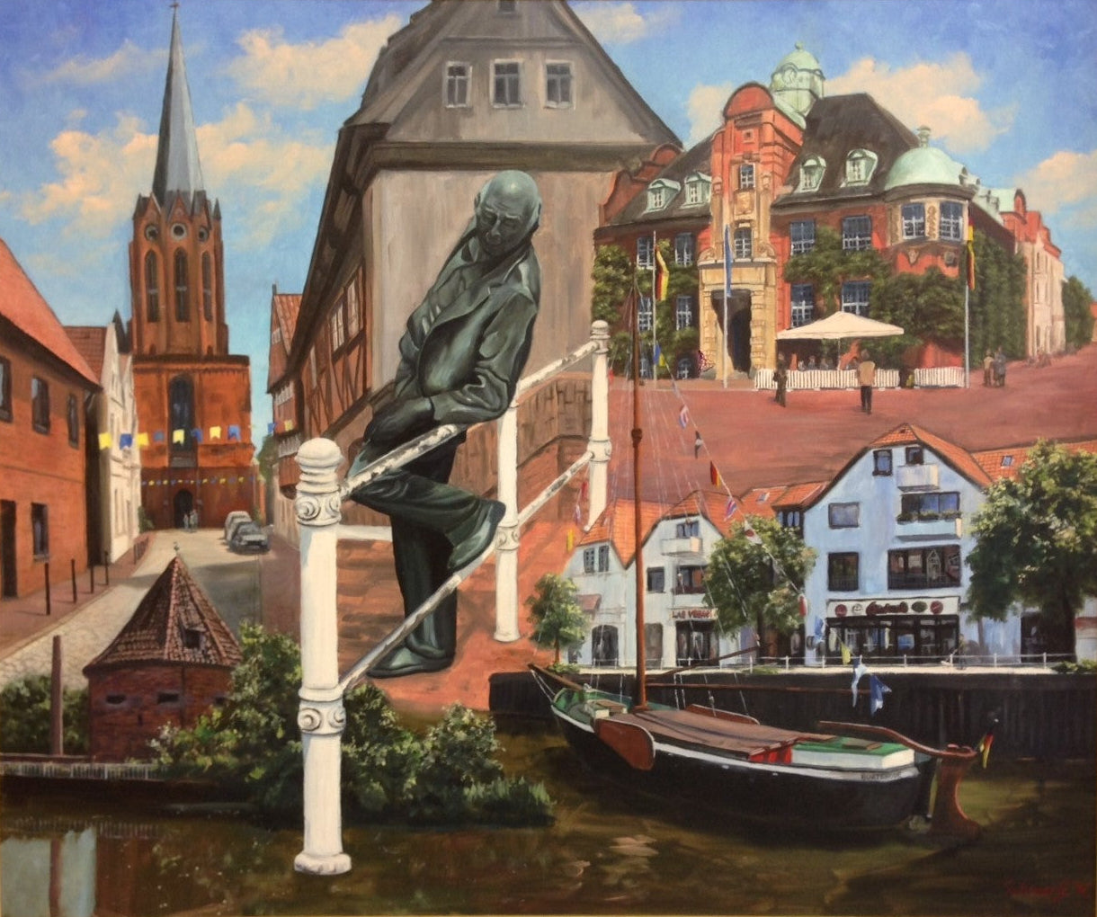 Buxtehude Collage, Ölgemälde auf Leinwand, 100x120cm