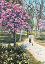 Radfahrer in Buxtehude, Ölgemälde auf Leinwand, 70x50cm