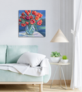 Tulpen in Glasvase, Ölbild auf Leinwand, 50x50cm