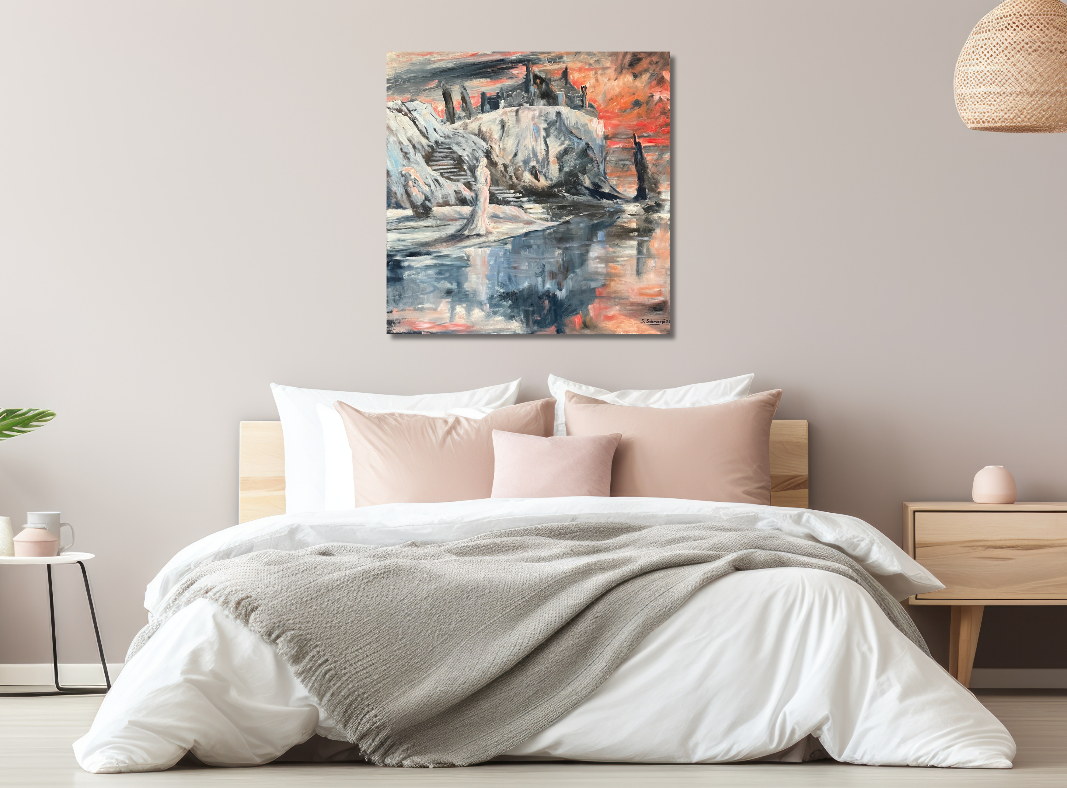 Eisprinzessin, Ölgemälde 80 x 80 cm