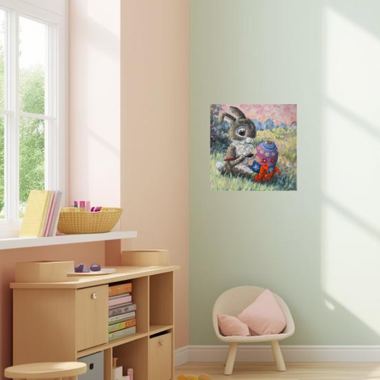 Osterhase, Ölbild Unikat 30 x 30 cm