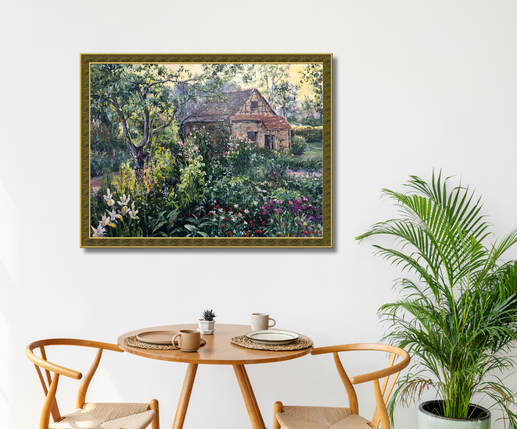 Kate im Garten, Ölgemälde 70 x 90 cm