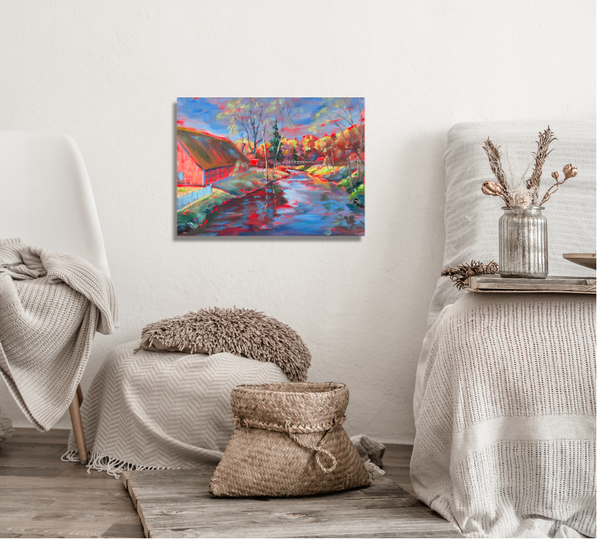 Stade Insel, Ölgemälde 30 x 40 cm