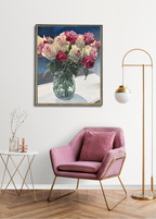 Rosen in Vase, Ölbild auf Leinwand, 100x80cm