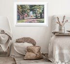 Dorfstraße in Hittfeld (angelehnt an A. Rosam), Ölgemälde auf Leinwand, 60x80cm