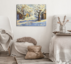 Dorfstraße im Im Winter, Ölgemälde 60x 80 cm