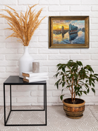 Elbphilharmonie bei Sonnenuntergang, Ölgemälde auf Leinwand, 30x40cm