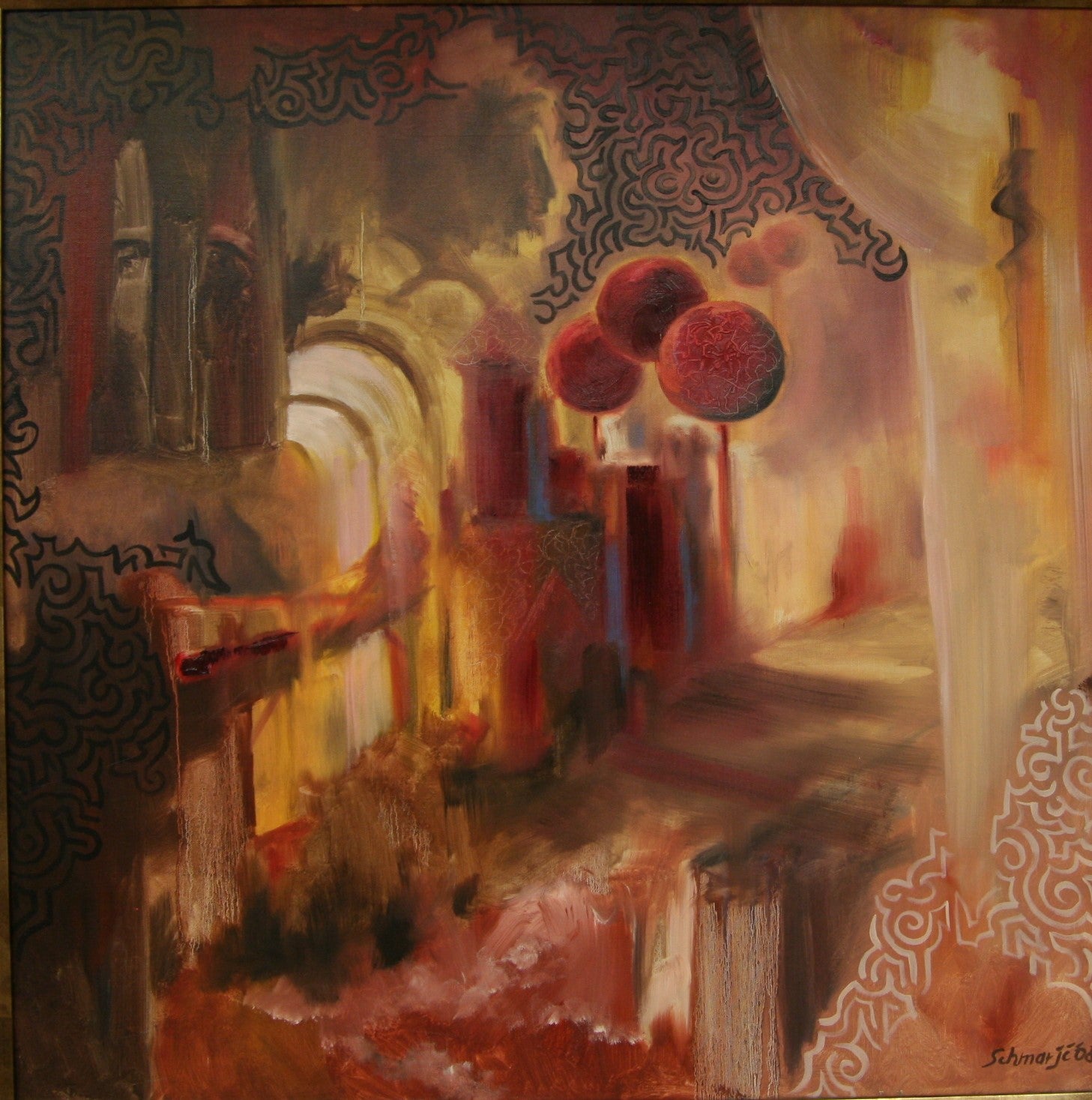 Abstraktion 1, Ölgemälde auf Leinwand, 80x80cm