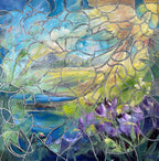 "X3" Fensterbild, Öl auf Leinwand 100 cm x 100 cm