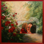 First Kiss Bild im Bild, Ölgemälde 80 x 80 cm