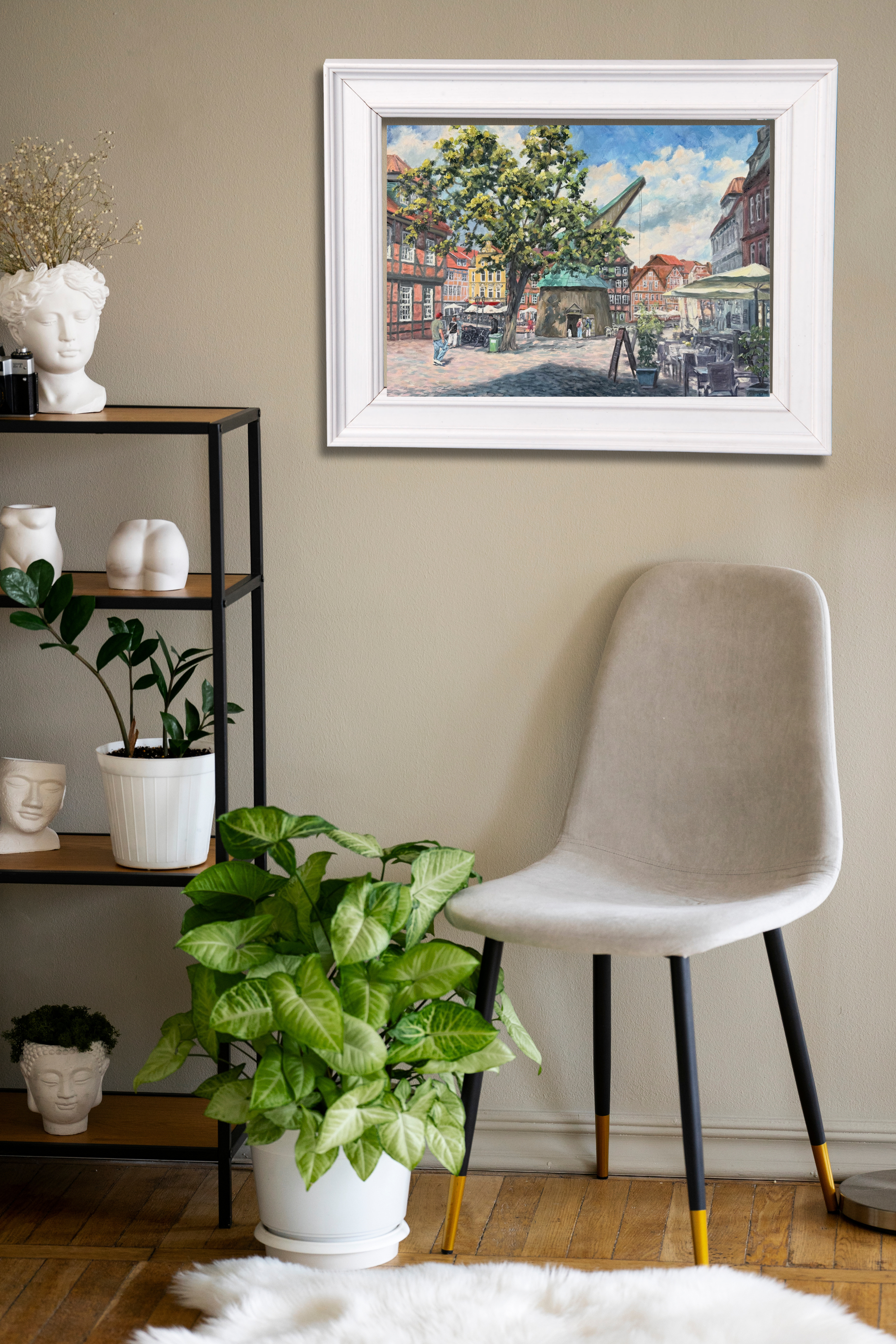 Stade Fischmarkt, Ölgemälde auf Leinwand, 50x60cm