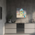 Gummibärchen im Bierglas, Ölgemälde 60 x 60 cm