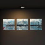 Hafen Hamburg Triologie, Öl auf Leinwand 3 x 20 cm x 20 cm