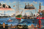 Hamburg Collage, Ölgemälde 130 x 200 cm