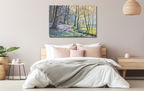 Hasenglöckchen am Waldrand, Öl auf Leinwand 80x120cm