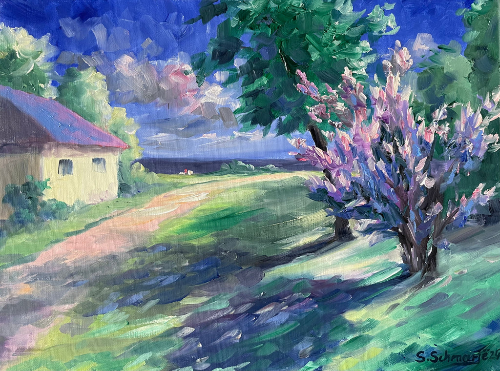 Haus am Meer, Ölgemälde auf Leinwand, 30x40cm