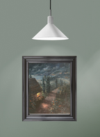 Abendlicht in der Toskana, Ölgemälde auf Leinwand 50x40cm