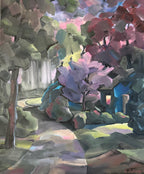 Haus am Waldweg, Ölbild auf Leinwand, 60x50cm