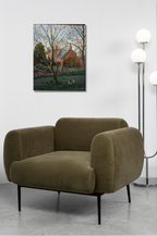 Beagle vor englischem Landhaus, Ölgemälde auf Leinwand 50x40cm