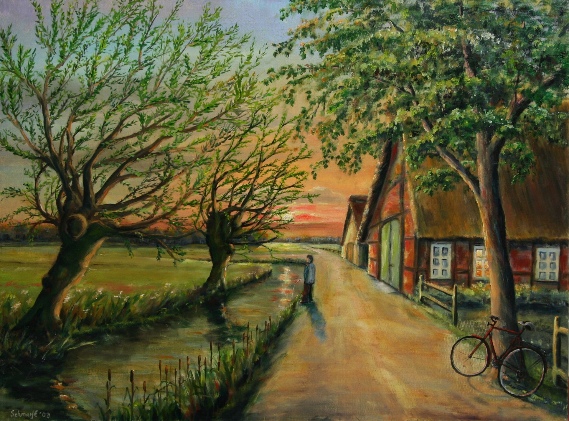 Am Fleet, Ölgemälde auf Leinwand, 60x80cm