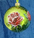 Tannenbaumkugel "Rose" Grün 10cm Kunstoff