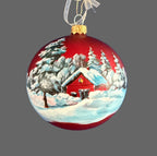 Tannenbaumkugel - Chalet vor Tannen, Rot 10