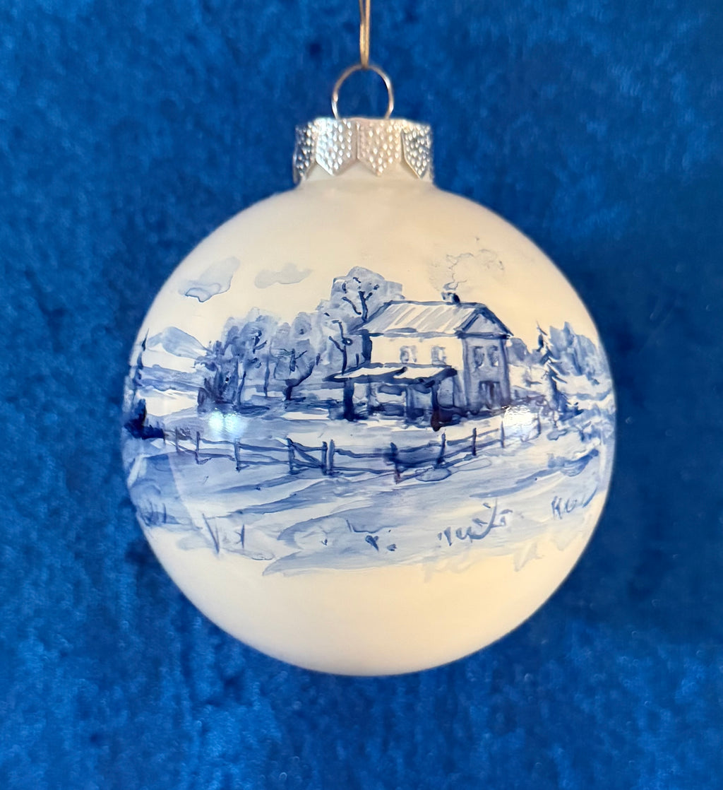 Motivkugel, Bauernhof nach Delfter Art 10 cm