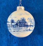 Tannenbaumkugel, Fachwerkhaus in den Bergen nach Delfter Art 10 cm
