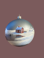 Tannenbaumkugel "Silberner Eissee" 10 cm, Glas matt Silber