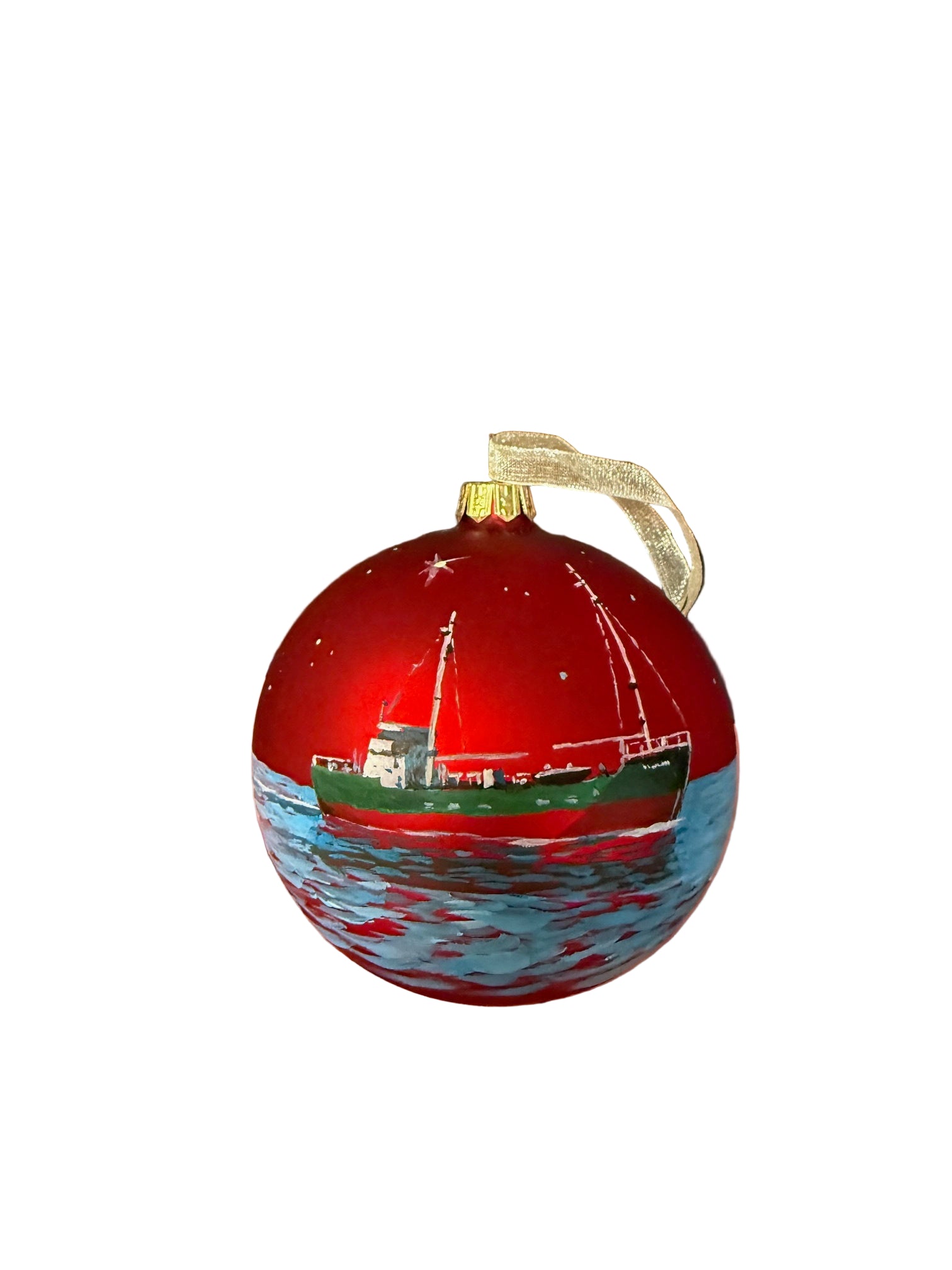 Tannenbaumkugel "Stade", 10 cm,  matt Rot, Glas