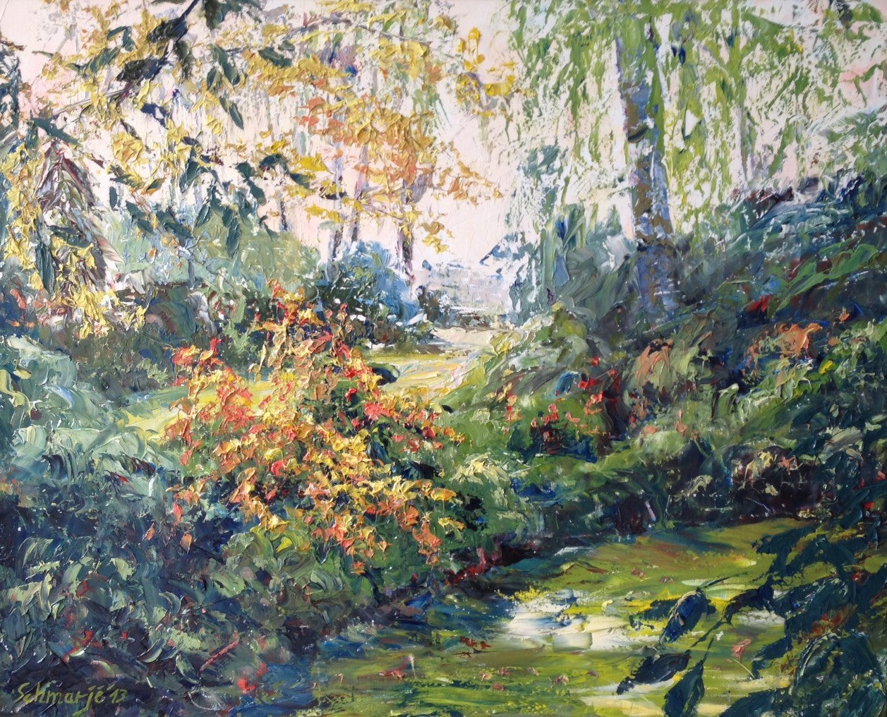 Schöne Stimmung im Park, Ölgemälde auf Leinwand 80x100cm