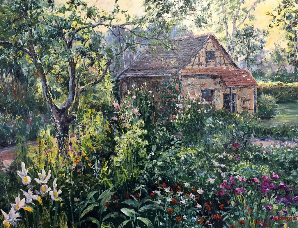 Kate im Garten, Ölgemälde 70 x 90 cm