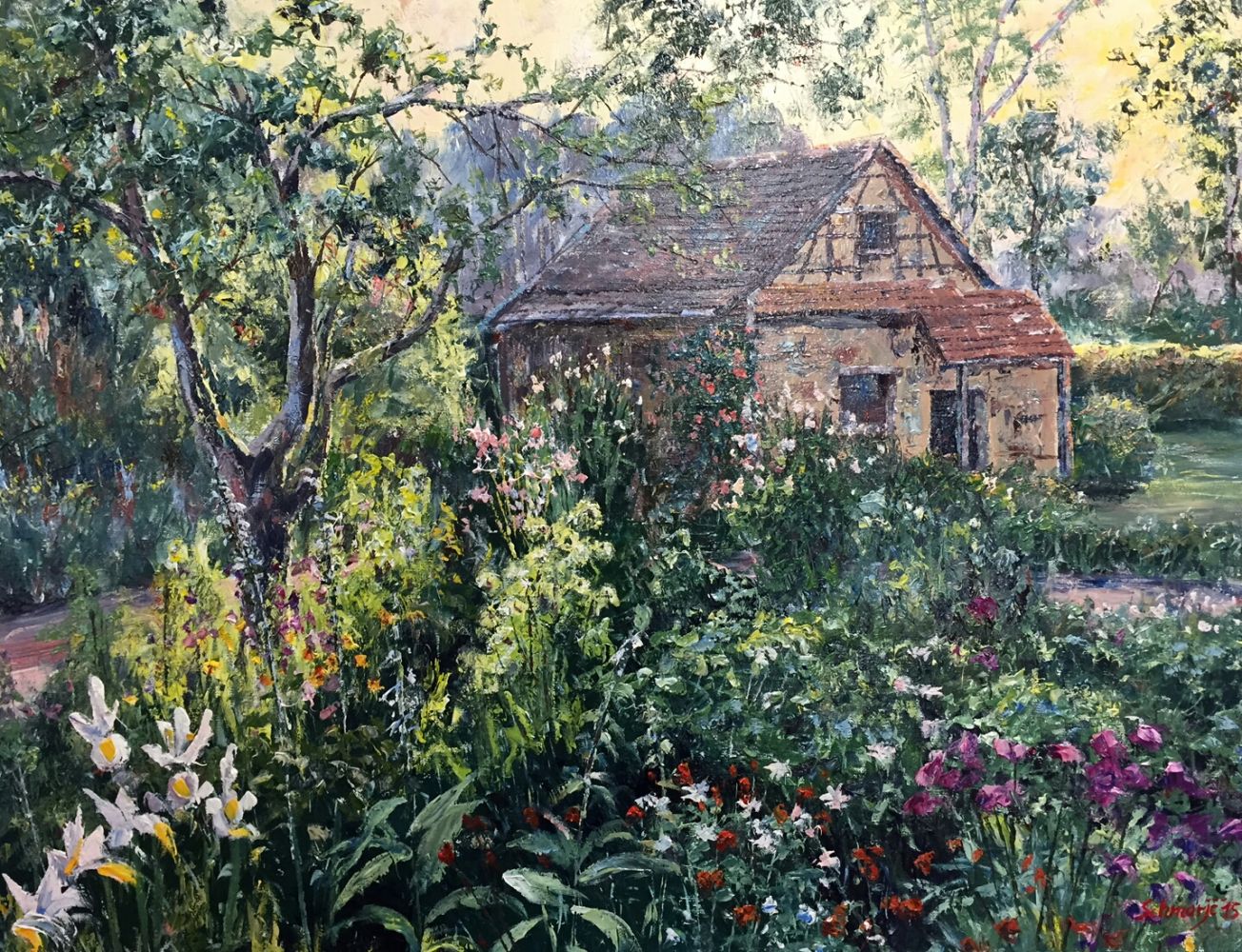 Kate im Garten, Ölgemälde 70 x 90 cm