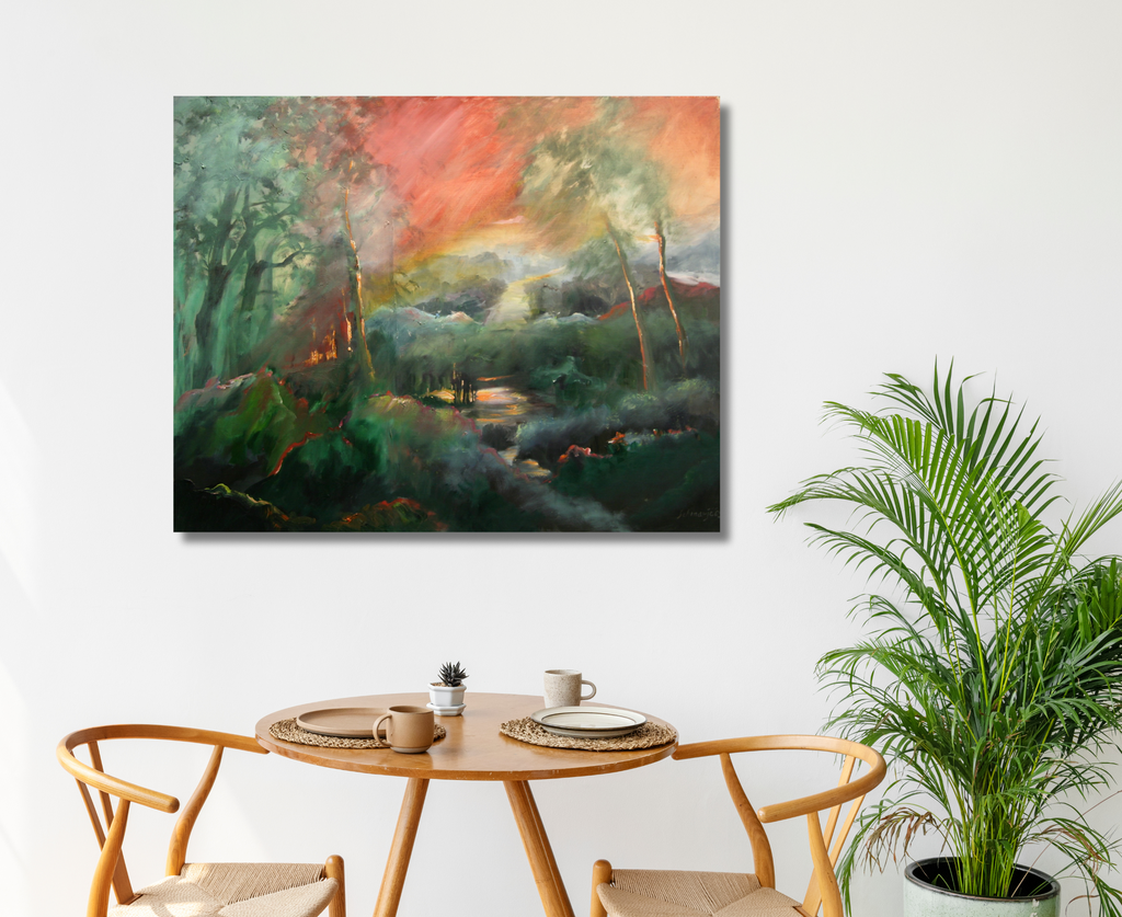 Landschaft expressiv, Ölgemälde auf Leinwand, 80x100cm