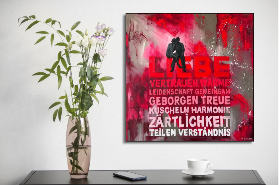 "Wünsche Liebe“, Öl auf Leinwand 80 x 80 cm