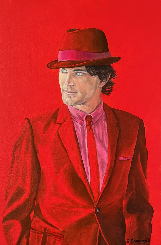 Man in red, Ölgemälde 60 x 40 cm