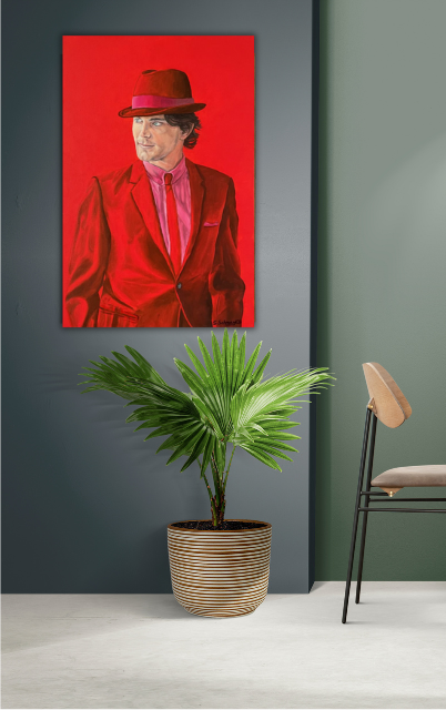 Man in red, Ölgemälde 60 x 40 cm