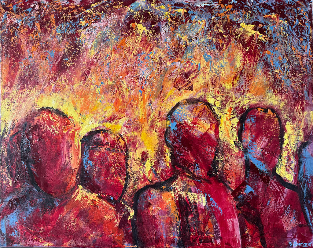 "Menschen", Ölbild auf Leinwand, 80x100cm